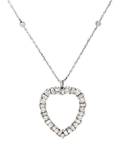 A Vintage Platinum and Diamond Heart Pendant and Diamond Set Chain Gumbiner