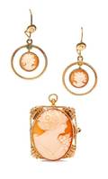 A Collection of Antique Cameo Jewelry