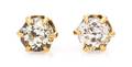 A Pair of Antique Yellow Gold and Diamond Stud Earrings