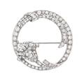 A Platinum and Diamond Circle Brooch