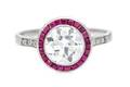 An Art Deco Platinum Diamond and Ruby Ring