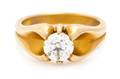 A Yellow Gold and Diamond Ring