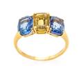 An 18 Karat Yellow Gold Sapphire and Yellow Sapphire Ring Circa 1960