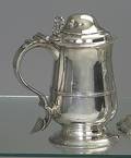 English silver lidded tankard ca 1785