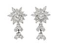 A Pair of Platinum and Diamond Pendant Earclips