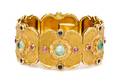 An 18 Karat Yellow Gold and Multigem Bracelet
