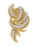 An 18 Karat Yellow Gold Platinum and Diamond PendantBrooch Circa 1960