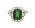 A White Gold Tourmaline and Diamond Ring