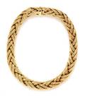 An 18 Karat Yellow Gold Woven Link Necklace