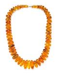 A Graduated Amber Bead Necklace