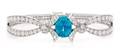 A Platinum Blue Zircon and Diamond Bangle Bracelet Van Cleef  Arpels France