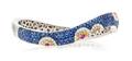 An 18 Karat White Gold Multicolor Sapphire and Diamond Bangle Bracelet Cellini