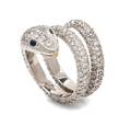 An 18 Karat White Gold and Diamond Serpent Ring