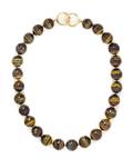An 18 Karat Yellow Gold and Tiger Iron Bead Necklace Paloma Picasso for Tiffany  Co Circa 1983