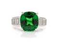 A Fine Platinum Tsavorite and Diamond Ring Van Cleef  Arpels