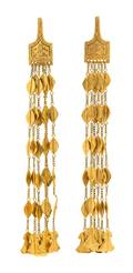 A Pair of 18 Karat Yellow Gold Helen of Troy Fringe Earrings Lalaounis