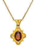 A Victorian Yellow Gold Citrine Diamond and Pearl Pendant Tiffany  Co