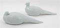 Two Japanese Blanc de Chine Porcelain Ornithological Figures