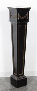A Parcel Gilt Ebonized Pedestal