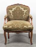 A Louis XV Style Walnut Fauteuil