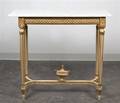 A Louis XVI Style Painted and Parcel Gilt Console Table