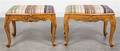 A Pair of Louis XV Style Walnut Stools
