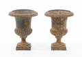 A Pair of Victorian Cast Iron Urns