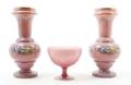Three Pink Opaline Glass Articles