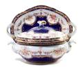 A Limoges Style Porcelain Tureen with Underplate