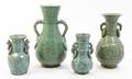 Four Celadon Glazed Vessels