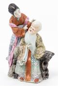 A Chinese Famille Rose Porcelain Figural Group