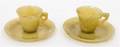A Pair of Chinese Yellow Jade Cups and Saucers