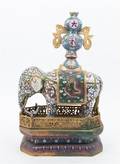 A Pair of Cloisonne Models of Elephants