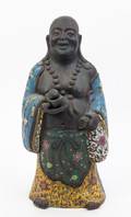 A Cloisonne Decorated Cast Metal Figure of a Hotei