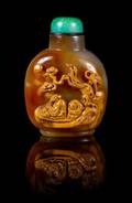 A Chinese Carved Agate Snuff Bottle