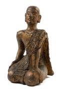 A Thai Gilt Wood Figure of a Monk