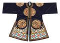 A Chinese Embroidered Silk Dragon Robe