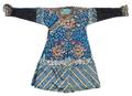 A Chinese Embroidered Silk Dragon Robe
