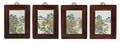 A Set of Four Polychrome Enameled Porcelain Plaques