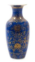 A Gilt Decorated Powder Blue Porcelain Vase