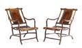 A Pair of Chinese Hardwood Reclined Back Open Armchairs