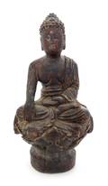A Carved Wood Figure of Buddha