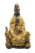 A Large Gilt Bronze Figure of Guanyin