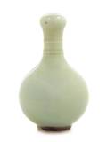 A Celadon Glazed Porcelain GarlicMouth Vase