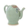 A Celadon Glazed Porcelain Peach Form Teapot