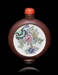 An Enameled Yixing Pottery Snuff Bottle