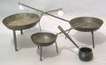 Three Pennsylvania wrought iron cooking spiders 19th c