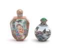 Two Enamel on Porcelain Snuff Bottles