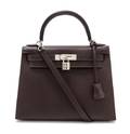 An Hermes Chocolat Epsom Sellier 28cm Kelly Handbag