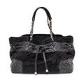 A Chanel Black Pony Hair Drawstring Tote Bag